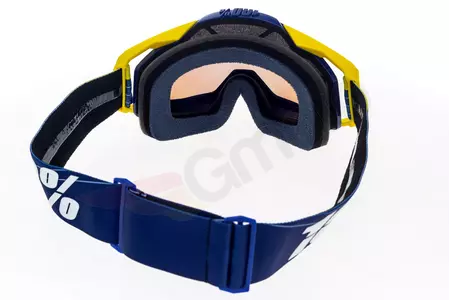 Gafas de moto 100% Porcentaje Racecraft Bibal color azul/amarillo oro espejo cristal-6