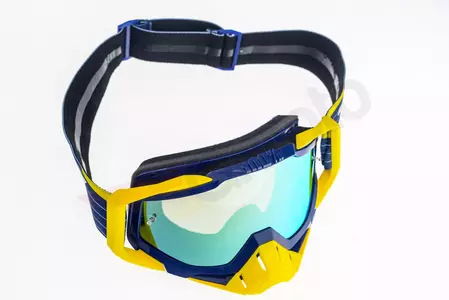 Gafas de moto 100% Porcentaje Racecraft Bibal color azul/amarillo oro espejo cristal-7