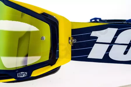 Gafas de moto 100% Porcentaje Racecraft Bibal color azul/amarillo oro espejo cristal-9