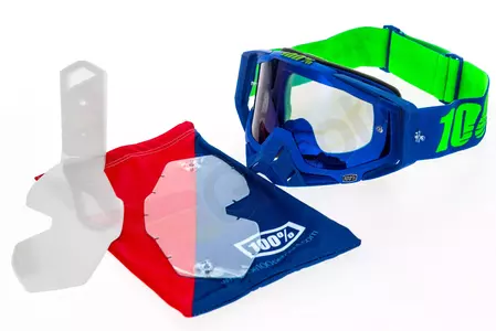 Gafas de moto 100% Porcentaje Racecraft Dreamflow color azul cristal azul espejo-11
