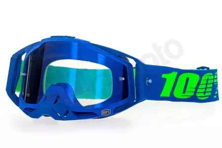 Gafas de moto 100% Porcentaje Racecraft Dreamflow color azul cristal azul espejo-1