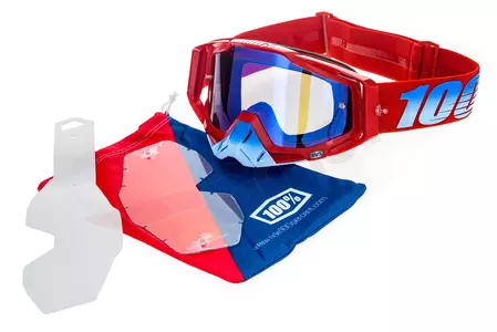 Motociklističke naočale 100% Percent Racecraft Kurikain, crvena boja, plava leća, ogledalo-11