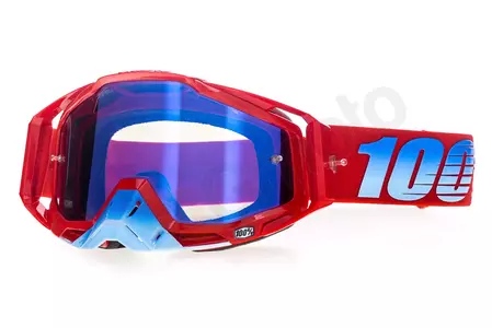 Motociklističke naočale 100% Percent Racecraft Kurikain, crvena boja, plava leća, ogledalo-1