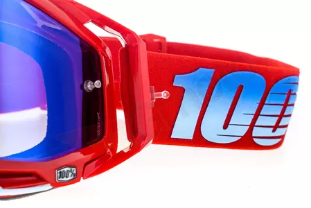 Gogle motocyklowe 100% Procent Racecraft Kurikain kolor czerwony szybka niebieskie lustro-9