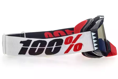 Gafas de moto 100% Porcentaje Racecraft Marigot color negro/rojo cristal azul espejo-4
