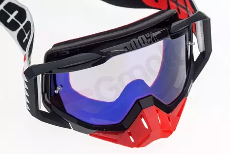 Gafas de moto 100% Porcentaje Racecraft Marigot color negro/rojo cristal azul espejo-7