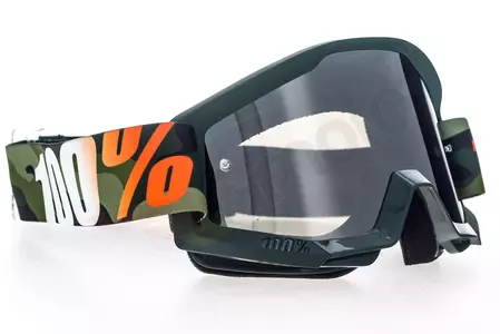 Motorrad Crossbrille 100% Prozent Strata Huntistan grün/camo silber verspiegelt-3