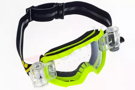 Gafas de moto 100% Percent modelo Strata Jr Junior Mud infantil Roll-Off color amarillo fluo (lente transparente) (ancho del rollo 45mm)-10