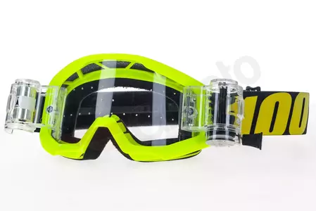 Motorrad Cross Brille Goggle 100% Prozent Strata Jr Junior Mud fluogelb klar-1