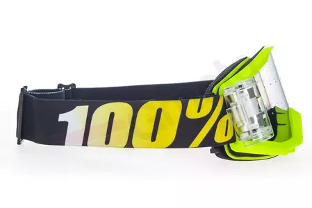 Gafas de moto 100% Percent modelo Strata Jr Junior Mud infantil Roll-Off color amarillo fluo (lente transparente) (ancho del rollo 45mm)-4