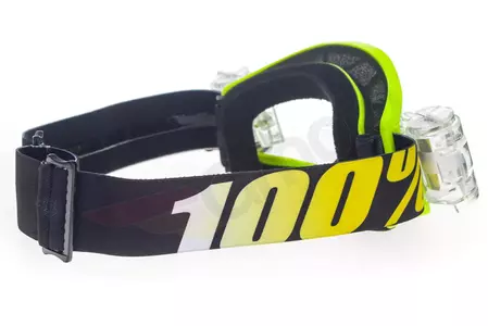 Gafas de moto 100% Percent modelo Strata Jr Junior Mud infantil Roll-Off color amarillo fluo (lente transparente) (ancho del rollo 45mm)-5