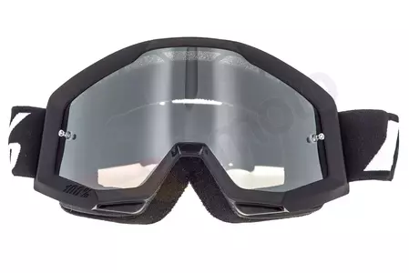Gafas de moto 100% Percent modelo Strata Jr Junior Goliath Youth color negro cristal plata espejo-2