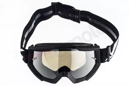 Gafas de moto 100% Percent modelo Strata Jr Junior Goliath Youth color negro cristal plata espejo-7