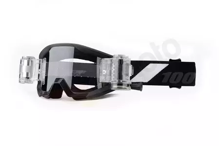 Gafas de moto 100% Percent modelo Strata Jr Junior Mud Goliath infantil Mud Roll-Off color negro (cristal transparente) (ancho de rollo 45mm)-1