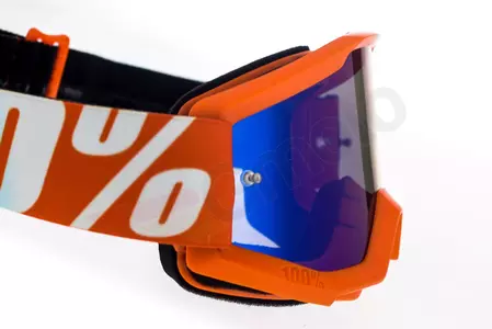 Gafas de moto 100% Porcentaje modelo Strata Jr Junior Naranja juvenil color naranja cristal azul espejo-10