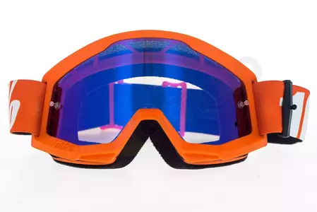 Gafas de moto 100% Porcentaje modelo Strata Jr Junior Naranja juvenil color naranja cristal azul espejo-2