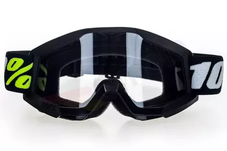 Очила за мотоциклет 100% процент модел Strata Mini Black детски цвят черно прозрачно стъкло против замъгляване-2