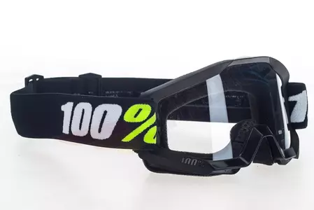 Occhiali da moto 100% Percent modello Strata Mini Black per bambini colore nero vetro trasparente antiappannamento-3