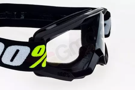 Óculos de proteção para motociclistas 100% Percentagem modelo Strata Mini Preto para crianças cor preta vidro transparente anti-embaciamento-8