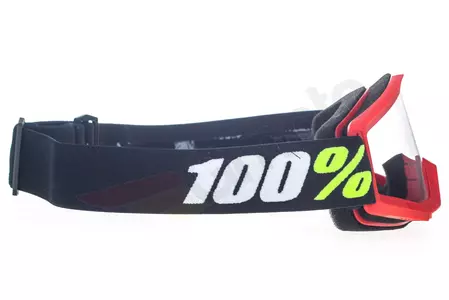 Motocikla brilles 100% Percent modelis Strata Mini Red bērnu krāsa sarkana caurspīdīgs stikls pret miglošanos-4