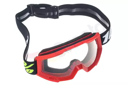 Motorrad Crossbrille Goggle 100% Prozent Strata Mini Junior rot klar Anti-fog-9