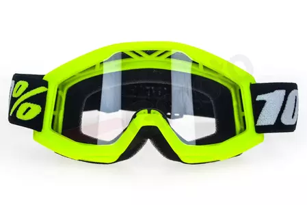 Óculos de proteção para motociclistas 100% Percentagem modelo Strata Mini Yellow para crianças cor amarela vidro transparente-2