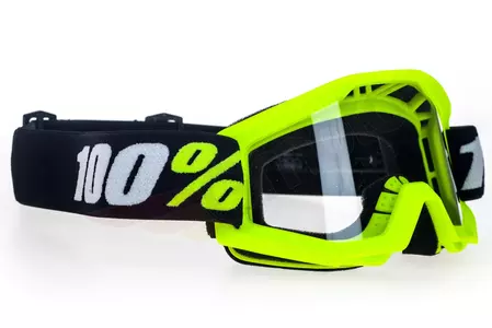 Motociklininko akiniai 100% Procentas modelis Strata Mini Yellow vaikiški spalva geltona skaidrus stiklas-3