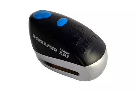 Zámek brzdového kotouče Oxford Screamer XA7 se 7mm alarmem černostříbrný