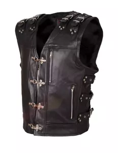 Motocyklová vesta s přezkami černá 5XL