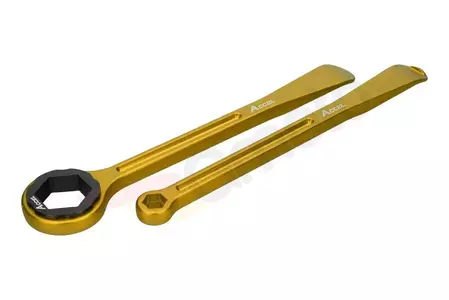 Set di cucchiai per pneumatici forgiati Accel con chiavi dorate-3