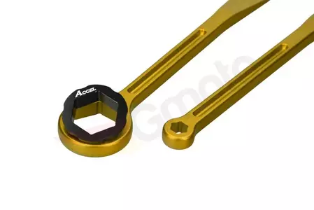 Accel kovácsolt gumiabroncs kanalak készlete kulccsal, arany színben-5