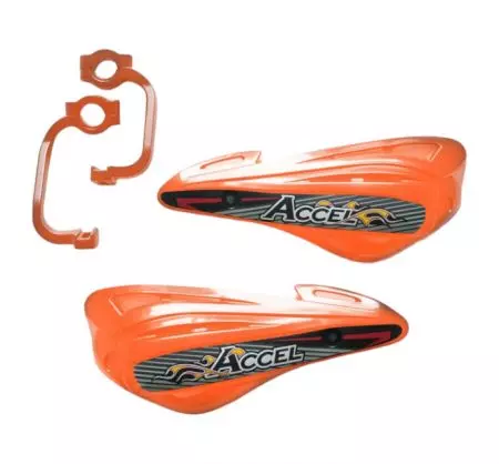Handschutz Handprotektoren mit Halterung Aluminium MX Accel orange-1
