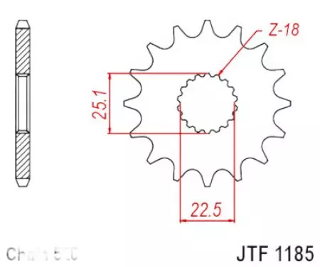 JT eturattaat JTF1185.17RB, 17z koko 520 tärinänvaimentimella varustettuna - JTF1185.17RB