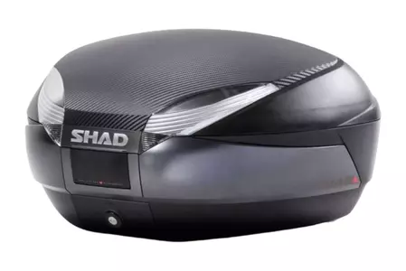 SHAD SH48 baú central com placa de montagem revestimento cinzento escuro + encosto - D0B48106R