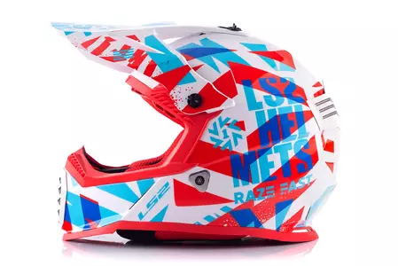 LS2 MX437 FAST EVO FUNKY RED WHITE L capacete para motas de enduro-5