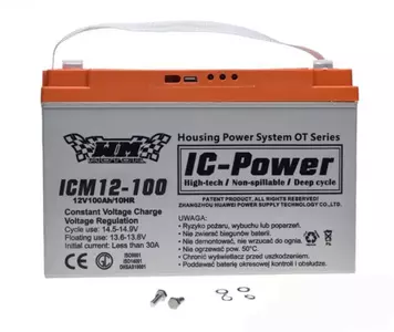 WM Motor ICM12-100 12V 100Ah solcellebatteri til autocampere