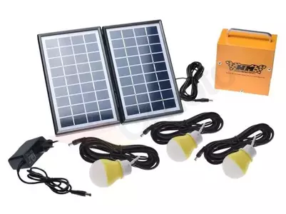 Nešiojamas saulės baterijų rinkinys, skirtas stovyklavimui motociklu - 228685