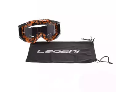 Enduro Cross MX aizsargbrilles Leoshi neona oranžā krāsā-1