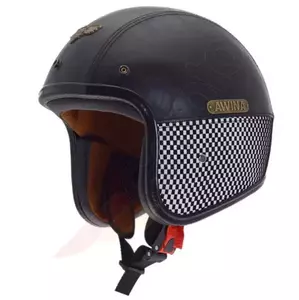 Awina moto casco abierto TN8658 cuadros de cuero XL
