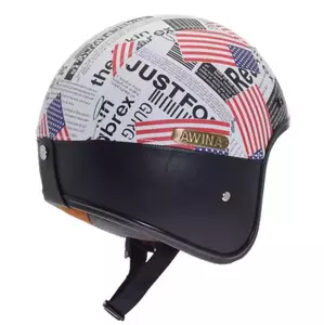 Otevřená helma na motorku Awina TN8658 USA kůže XXL-3