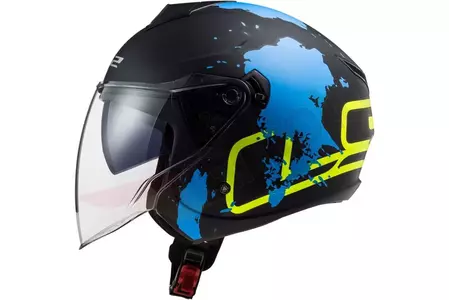 LS2 OF573 TWISTER II XOVER MATT BLACK BLUE M motorcykelhjelm med åbent ansigt-3