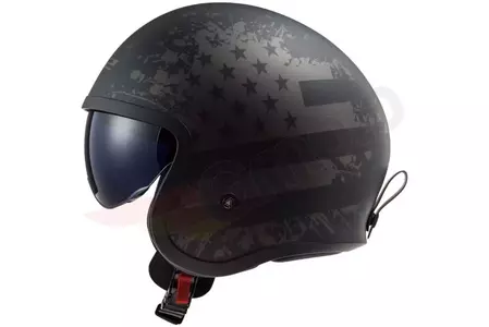 LS2 OF599 SPITFIRE SPITFIRE MATT BLACK FLAG S cască de motocicletă cu fața deschisă-3