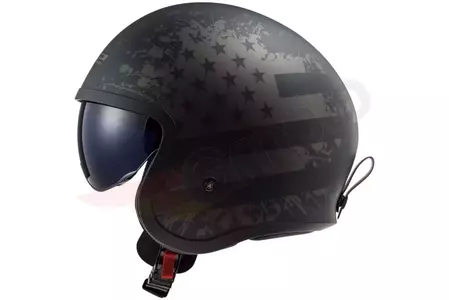 LS2 OF599 SPITFIRE MATT BLACK FLAG L motorcykelhjälm med öppet ansikte-3