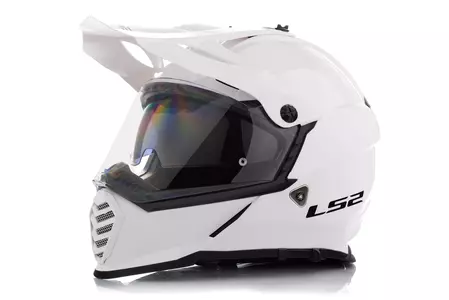 LS2 MX436 PIONEER EVO GLOSS WHITE XS motociklininko enduro šalmas-2