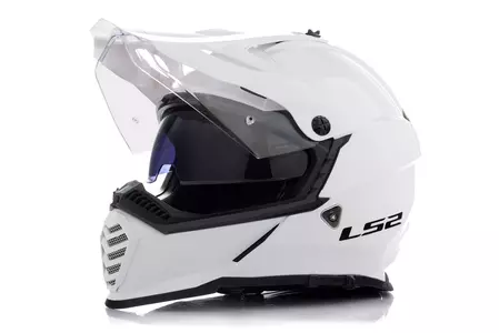 LS2 MX436 PIONEER EVO GLOSS WHITE 3XL enduro motocikla ķivere - AK4043620028