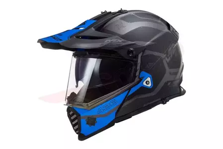 Kask motocyklowy enduro LS2 MX436 PIONEER EVO COBRA MATT BLACK BLUE M-1