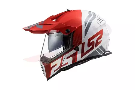 LS2 MX436 PIONEER EVO EVOLVE RED WHITE L enduro motociklininko šalmas-3
