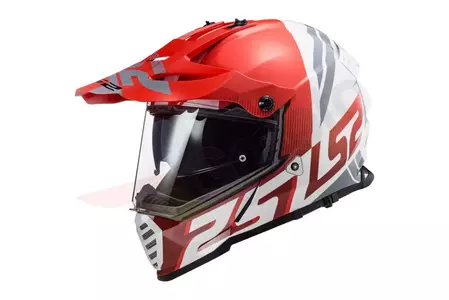 LS2 MX436 PIONEER EVO EVOLVE RED WHITE 3XL enduro motocikla ķivere - AK4043633328