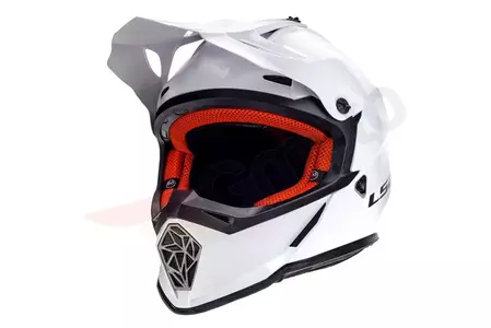 LS2 MX437 FAST EVO SOLID WHITE 3XL capacete para motas de enduro-3
