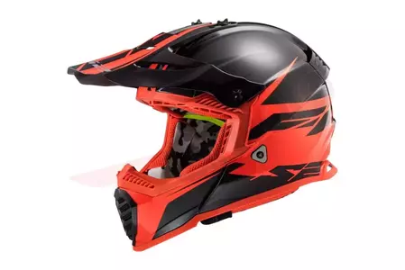 LS2 MX437 FAST EVO ROAR MATT BLACK RED XL casco moto enduro-1